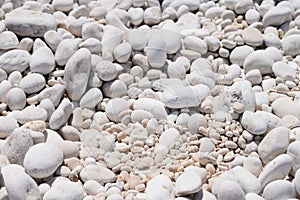 The Myrthos beach with little white stones