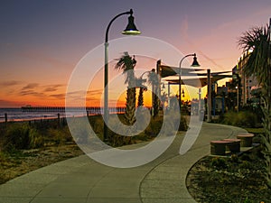 Myrtle Beach Boardwalk at Sunset