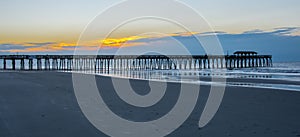 The Myrtle Beach, SC Fishing Pier in the Sunrise photo