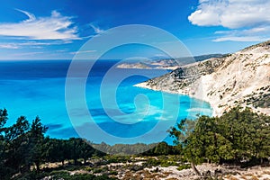 Myrtos Beach in Kefalonia, Greece