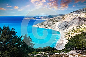 Myrtos Beach in Kefalonia, Greece