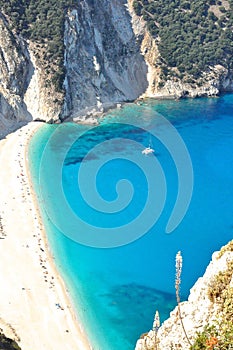 Myrtos beach, Kefalonia island, Ionian islands, Greece.