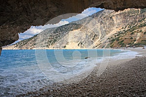 Myrtos Beach from nearby cave