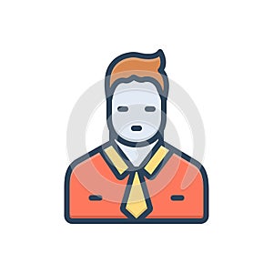 Color illustration icon for Myself, personally and person photo