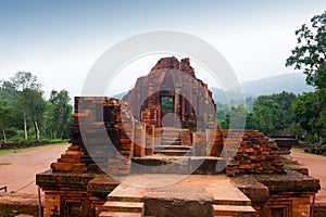 MySon temple in cloudy weather Vietnam