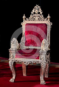 Mysore Maharaja`s silver chair, completely made using silver popularly known as Royal furnitures