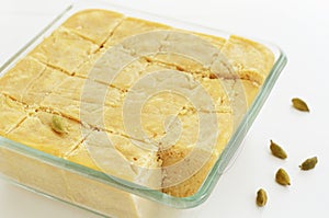 Mysore pak - traditional indian sweet made of chickpea flour