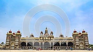 The Mysore Palace Front view with blue sky