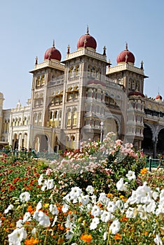 Mysore palace garden in India photo