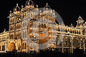 The Mysore Palace at night photo