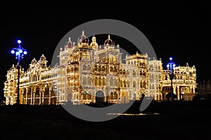 The Mysore Palace at night photo