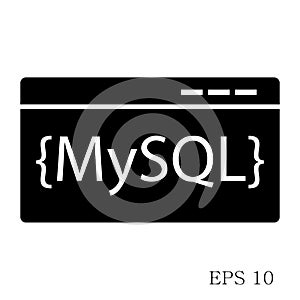 MySQL Code Icon isolated on white background flat style