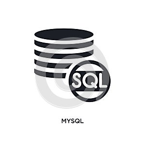 mysql isolated icon. simple element illustration from programming concept icons. mysql editable logo sign symbol design on white