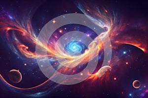 A mysterious and beautiful interstellar pattern of stars and galaxies generated by Ai photo