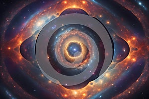A mysterious and beautiful interstellar pattern of stars and galaxies generated by Ai photo
