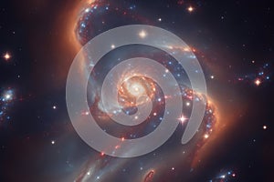 A mysterious and beautiful interstellar pattern of stars and galaxies generated by Ai photo