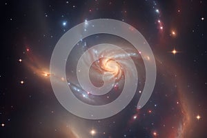 A mysterious and beautiful interstellar pattern of stars and galaxies generated by Ai photo