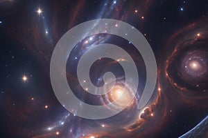 A mysterious and beautiful interstellar pattern of stars and galaxies generated by Ai photo
