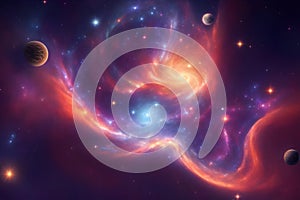 A mysterious and beautiful interstellar pattern of stars and galaxies generated by Ai photo