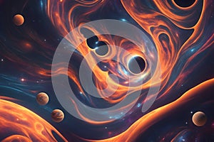 A mysterious and beautiful interstellar pattern of stars and galaxies generated by Ai photo