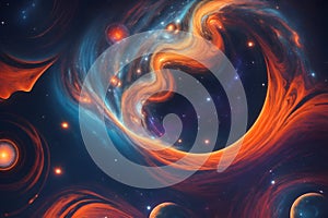 A mysterious and beautiful interstellar pattern of stars and galaxies generated by Ai photo