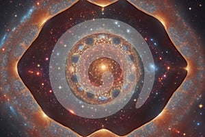 A mysterious and beautiful interstellar pattern of stars and galaxies generated by Ai photo
