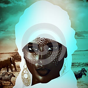 Mysterious Black Arab Woman from the Saharan sands.