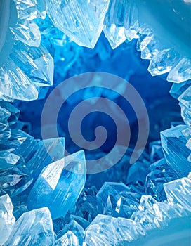 Mysterious Blue Crystal Geode Interior