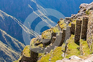 Mysterious city - Machu Picchu, Peru, South America. The Incan ruins. Example of polygonal masonry
