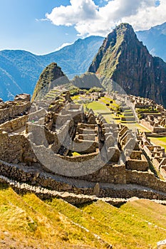 Mysterious city - Machu Picchu, Peru,South America. The Incan ruins. photo