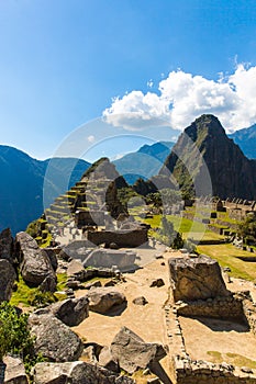 Mysterious city - Machu Picchu, Peru,South America. The Incan ruins and terrace.