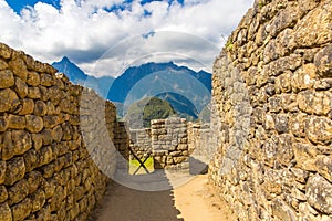 Mysterious city - Machu Picchu, Peru,South America. The Incan ruins and terrace. Example of polygonal masonry