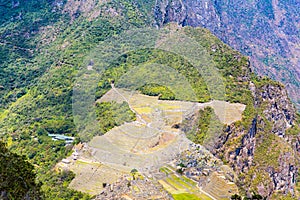 Mysterious city - Machu Picchu, Peru,South America. The Incan ruins and terrace. Example of polygonal masonry