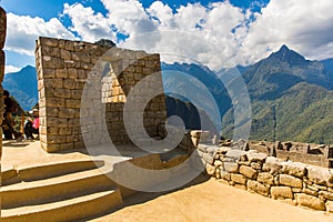 Mysterious city - Machu Picchu, Peru,South America. The Incan ruins and terrace. Example of polygonal masonry