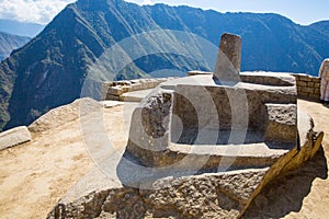 Mysterious city - Machu Picchu, Peru,South America. The Incan ruins and terrace. Example of polygonal masonry