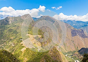 Mysterious city - Machu Picchu, Peru,South America. The Incan ruins and terrace. Example of polygonal masonry