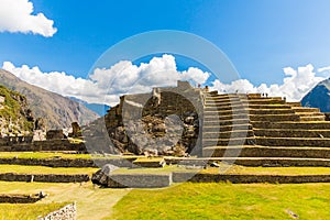 Mysterious city - Machu Picchu, Peru,South America. The Incan ruins and terrace. Example of polygonal masonry