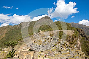 Mysterious city - Machu Picchu, Peru,South America. The Incan ruins and terrace. Example of polygonal masonry