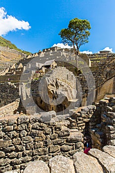 Mysterious city - Machu Picchu, Peru,South America. The Incan ruins and terrace. Example of polygonal masonry