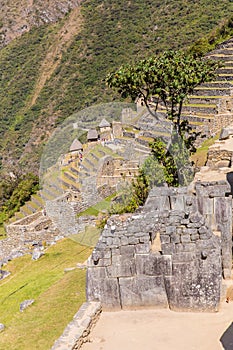 Mysterious city - Machu Picchu, Peru,South America. The Incan ruins and terrace. Example of polygonal masonry