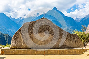Mysterious city - Machu Picchu, Peru,South America. The Incan ruins and terrace. Example of polygonal masonry