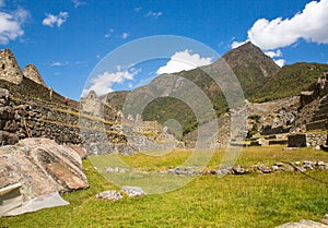 Mysterious city - Machu Picchu, Peru,South America. The Incan ruins and terrace. Example of polygonal masonry