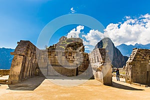 Mysterious city - Machu Picchu, Peru,South America. The Incan ruins and terrace. Example of polygonal masonry