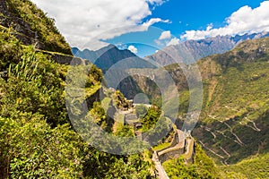 Mysterious city - Machu Picchu, Peru,South America. The Incan ruins and terrace. Example of polygonal masonry