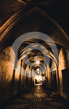 Mysterious corridor in the old dungeon