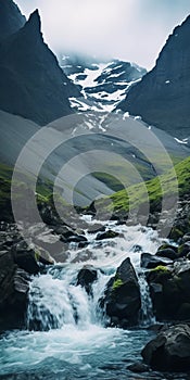 Mysterious Creek With Mountain: A Captivating Nature Scene