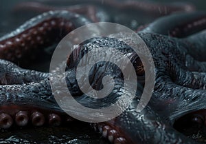 Mysterious deep sea creature with glowing eyes