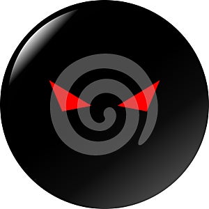 Mysterious evil eyes vector black button