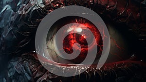 Close-up Illustration Of A Red-eyed Cyclops: Inspired By Cryengine And Dino Valls photo