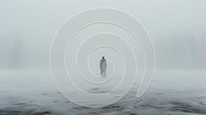 Mysterious Figure In Fog: A Captivating Artistic Composition